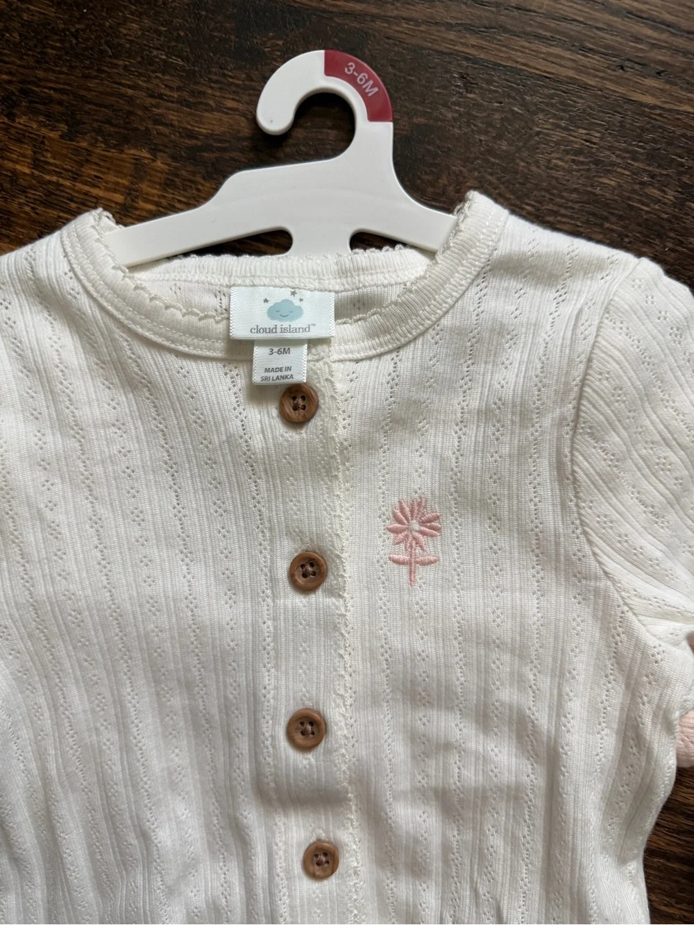 Cloud Island Baby Girls’ 3 piece floral pointelle knit outfit 3-6M